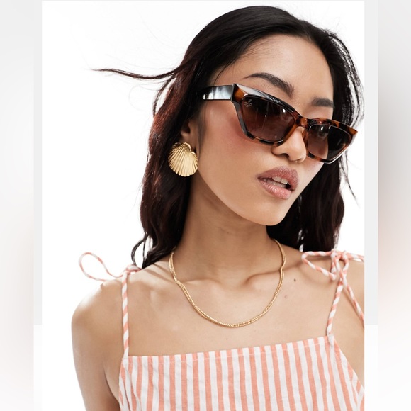 ASOS DESIGN crop top with tie detail in orange stripe NWT - Picture 2 of 4